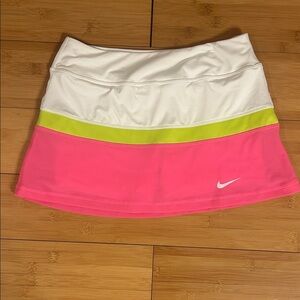 Nike Women's Skirt in Pink, White, and Yellow